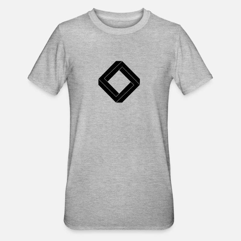 Square impossible black design - Unisex Polycotton T-Shirt - heather grey