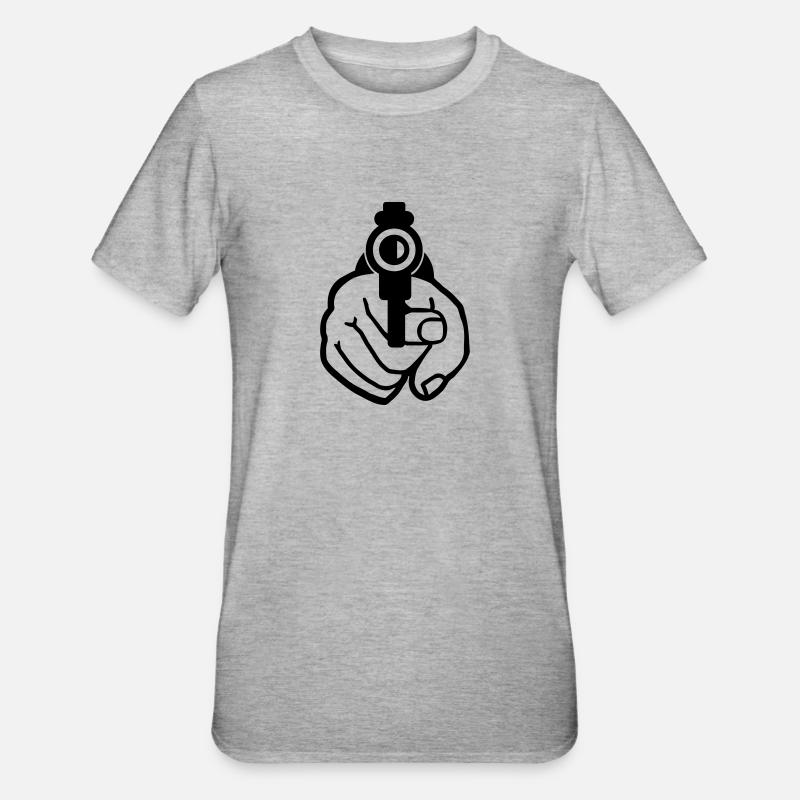 Gun - Unisex Polycotton T-Shirt - heather grey