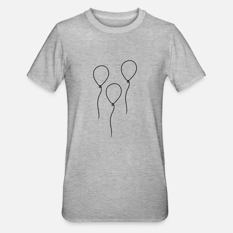 3 ballons design - T-shirt polycoton Unisexe - gris chiné