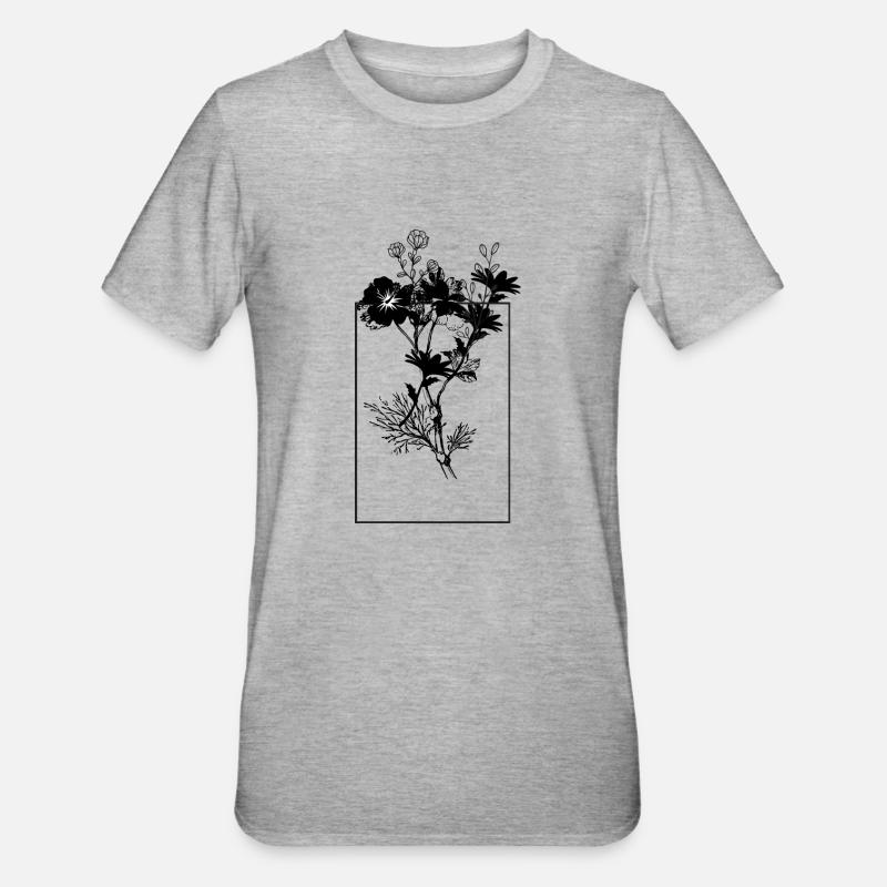 Blumenthron originelle Geschenkidee - Unisex Polycotton T-Shirt - Grau meliert