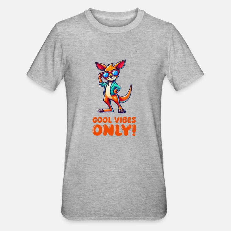 Kangaroo Comic Sonnenbrille - Unisex Polycotton T-Shirt - Grau meliert