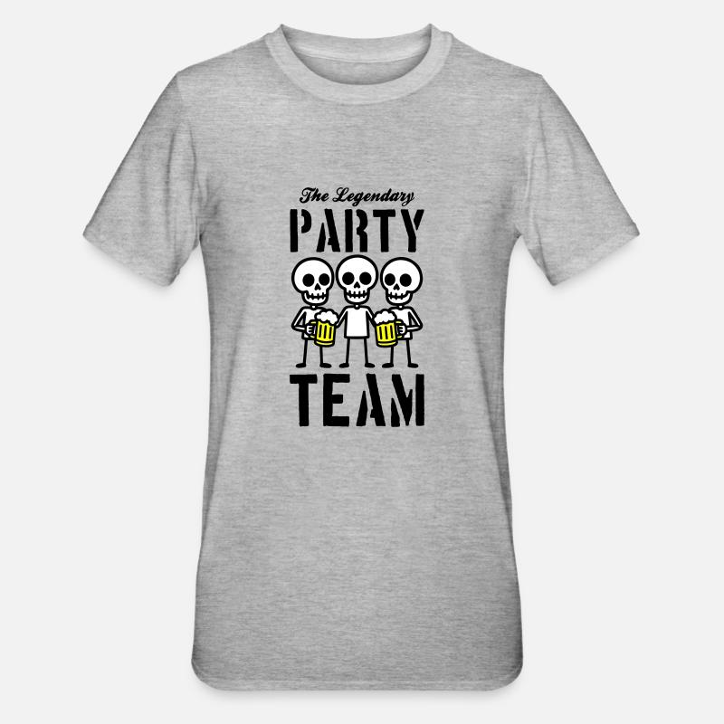 Équipe Skeleton Beer Party - T-shirt polycoton Unisexe - gris chiné