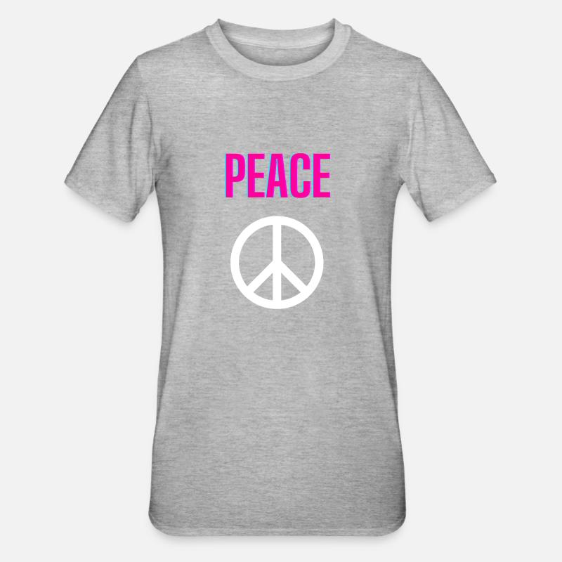 Peace - Delay - Front only - Unisex Polycotton T-Shirt - heather grey