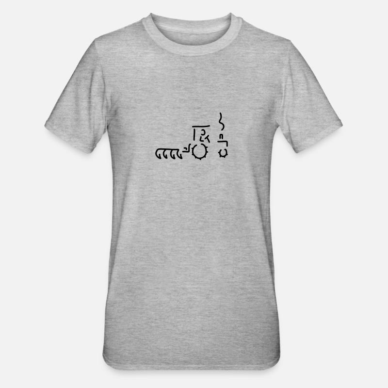 bauer auf traktor - Unisex Polycotton T-Shirt - Grau meliert