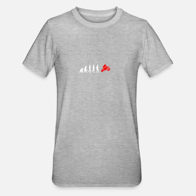 EVOLUTION moto motard moto-cross - T-shirt polycoton Unisexe - gris chiné