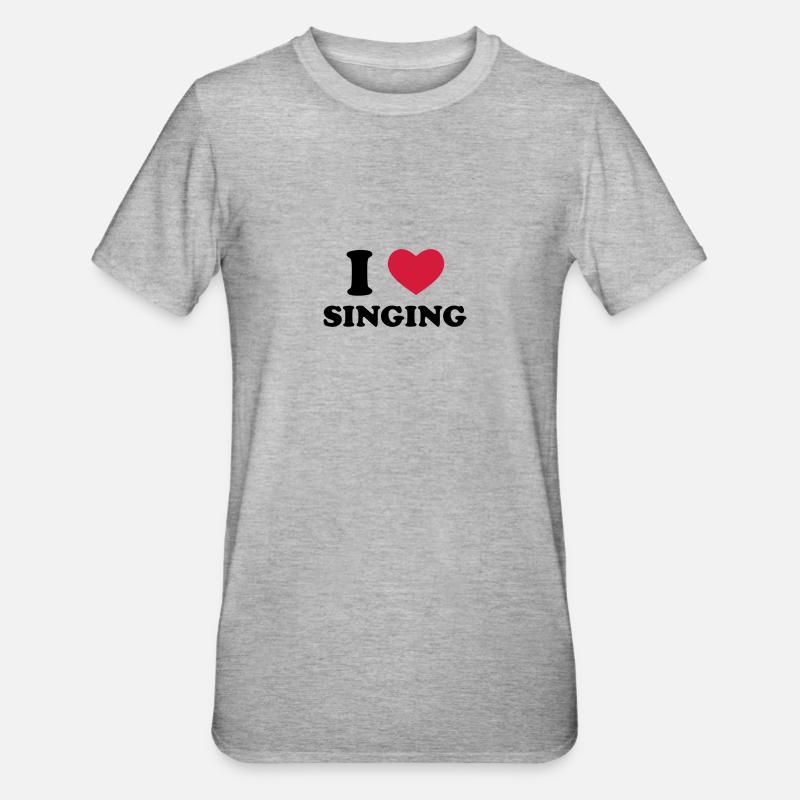 I Love Singing - Unisex Polycotton T-Shirt - heather grey