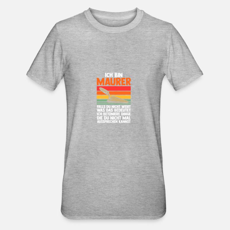 Master Bricklayer Journeyman Bricklayer - Unisex Polycotton T-Shirt - heather grey