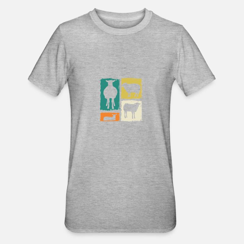 Schäfer Schaf - Unisex Polycotton T-Shirt - Grau meliert