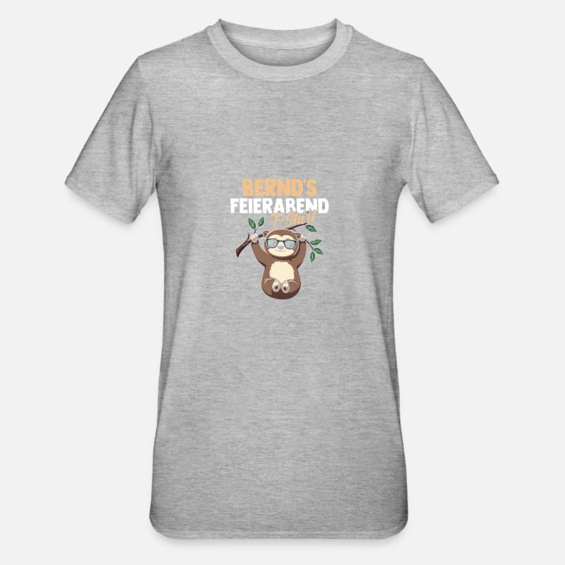 Faultier Bernd - Unisex Polycotton T-Shirt - Grau meliert