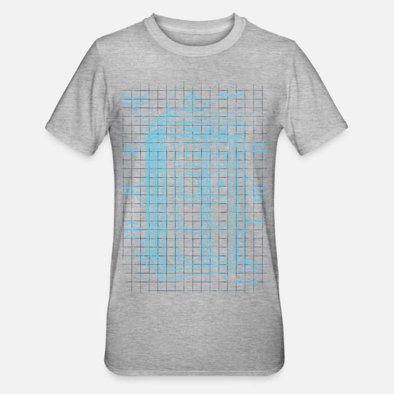 Time machine plan - T-shirt polycoton Unisexe - gris chiné