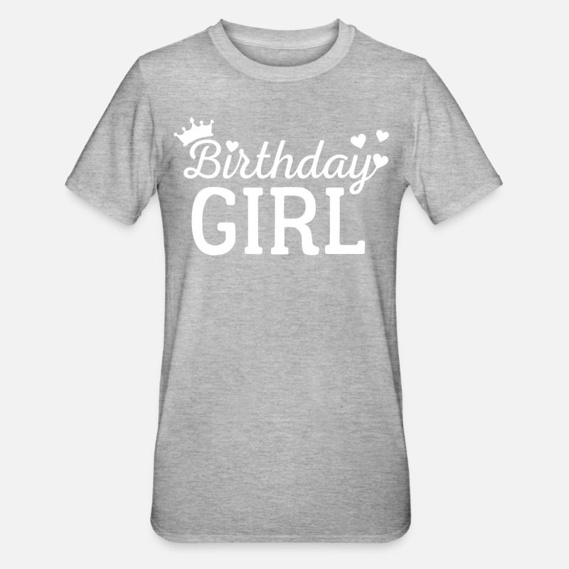 Fille d’anniversaire - T-shirt polycoton Unisexe - gris chiné