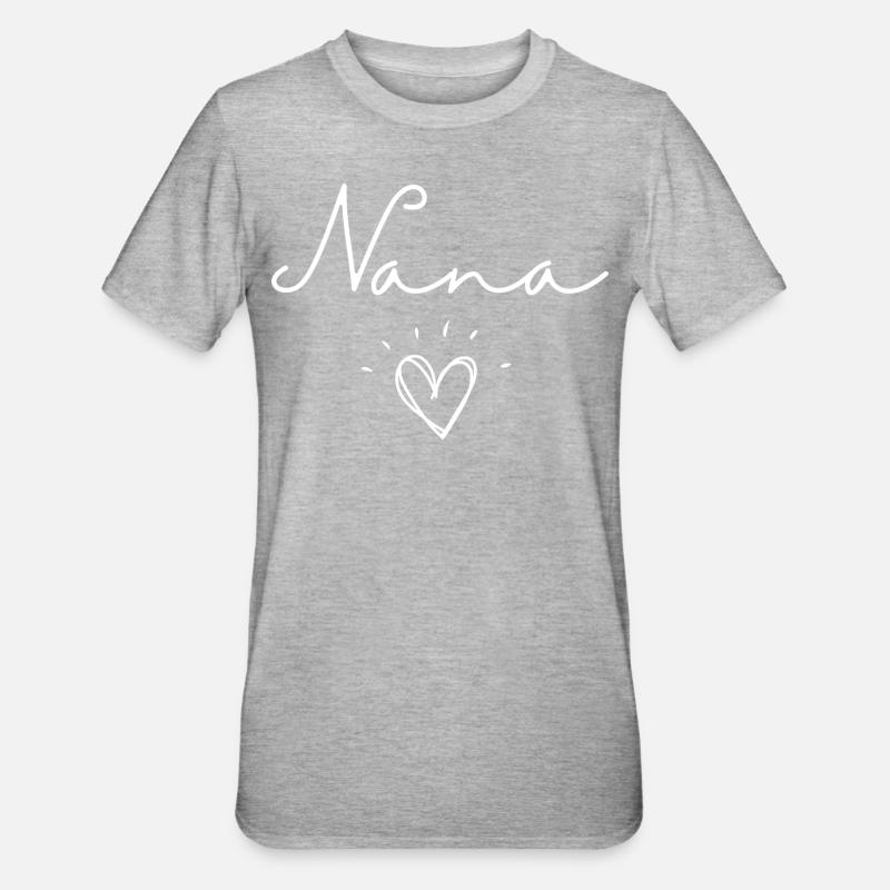 Mémé. Cadeau Nana - T-shirt polycoton Unisexe - gris chiné