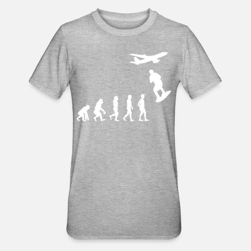 Skysurfing Skydiving Skydiver Evolution - Unisex Polycotton T-Shirt - heather grey