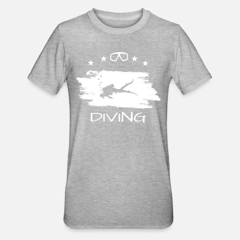 Diving - Unisex Polycotton T-Shirt - Grau meliert