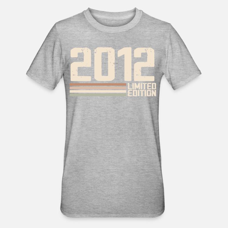 2012 Millésime 2012 Anniversaire 2012 Rétro 2012 - T-shirt polycoton Unisexe - gris chiné