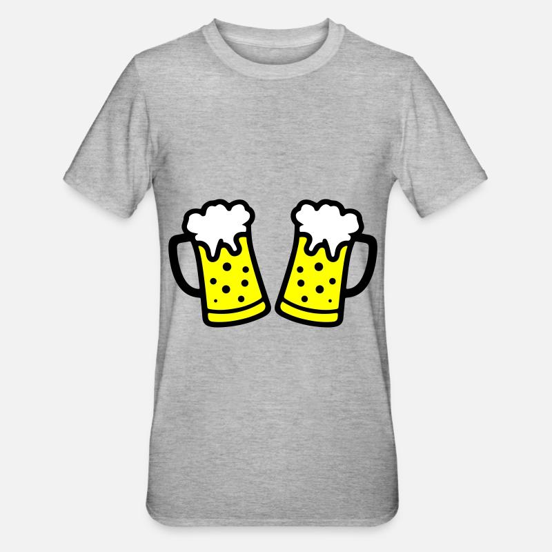 Bierkrug Bier Symbol - Unisex Polycotton T-Shirt - Grau meliert