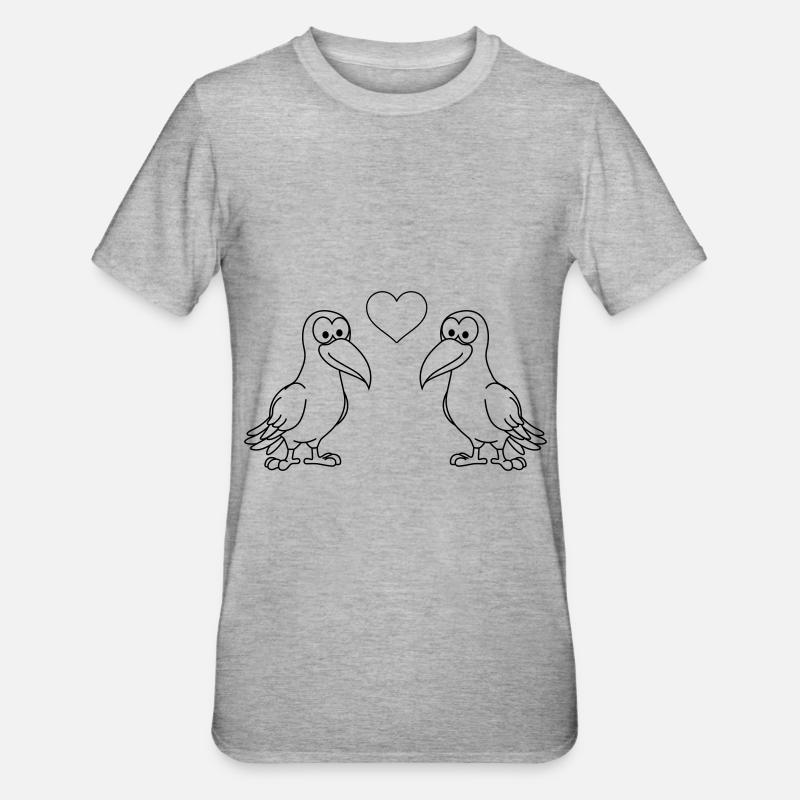Crow Comic Couple Love - Unisex Polycotton T-Shirt - heather grey