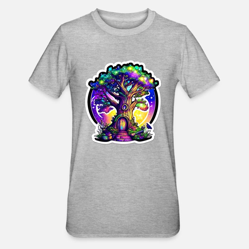 Magic Tree House - Unisex Polycotton T-Shirt - Grau meliert