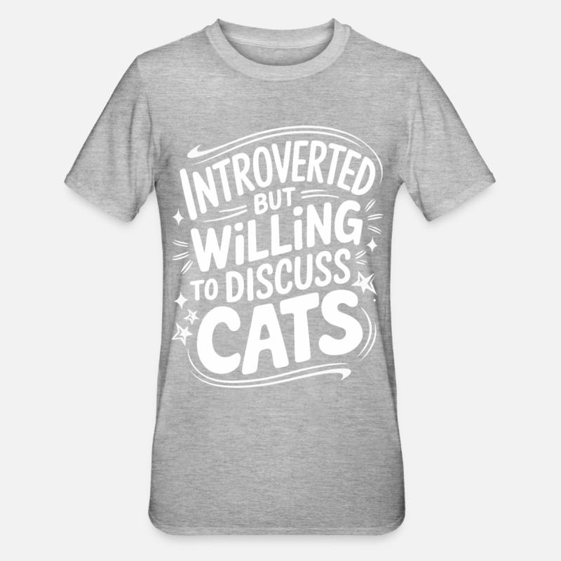 Introvert, antisocial, introvert - Unisex Polycotton T-Shirt - heather grey