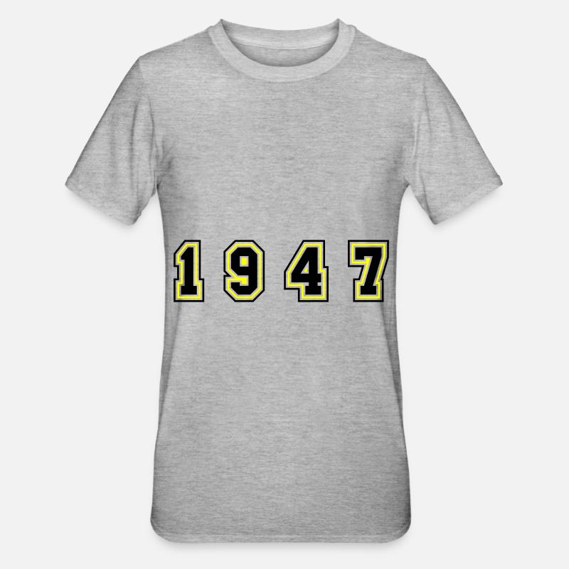 Numéro de l’année 1947 - T-shirt polycoton Unisexe - gris chiné