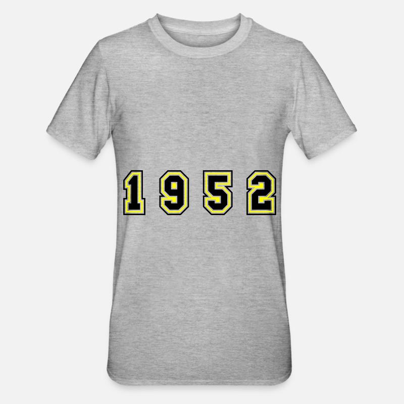 1952 Year Number - Unisex Polycotton T-Shirt - heather grey