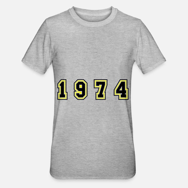 Numéro de l’année 1974 - T-shirt polycoton Unisexe - gris chiné