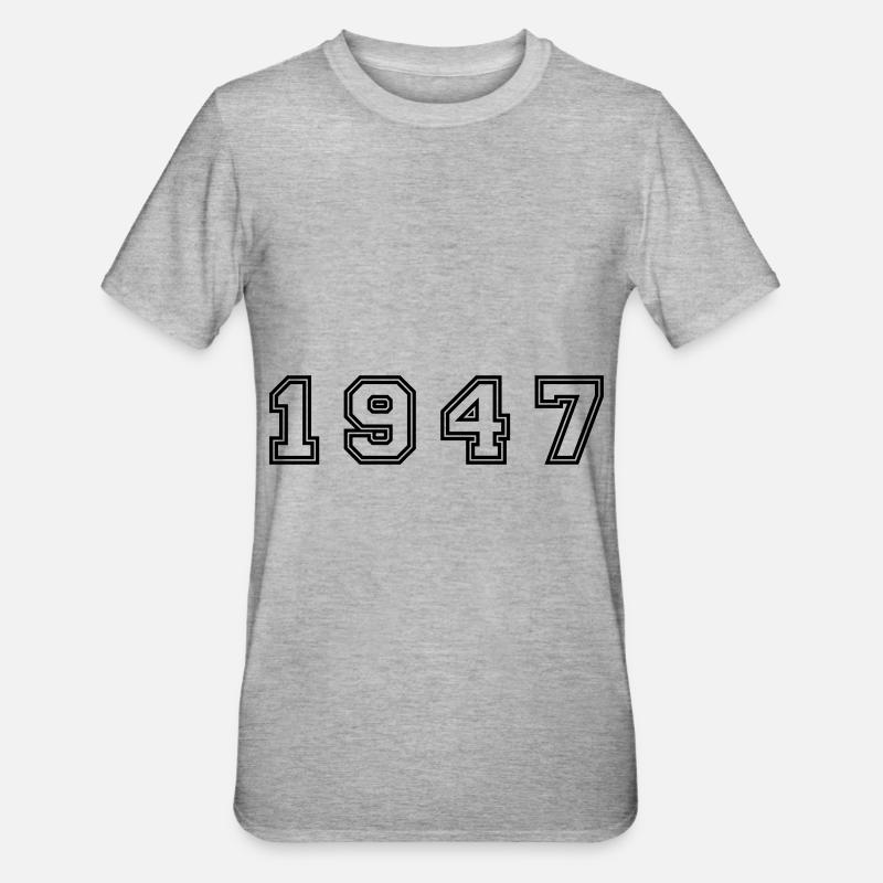Numéro de l’année 1947 - T-shirt polycoton Unisexe - gris chiné