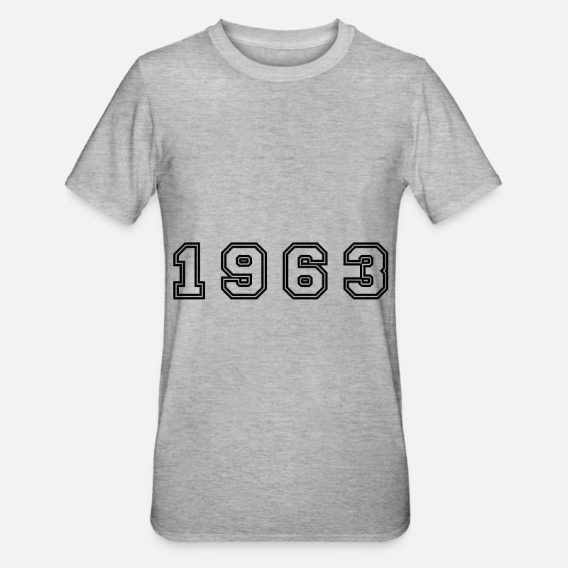 Numéro de l’année 1963 - T-shirt polycoton Unisexe - gris chiné