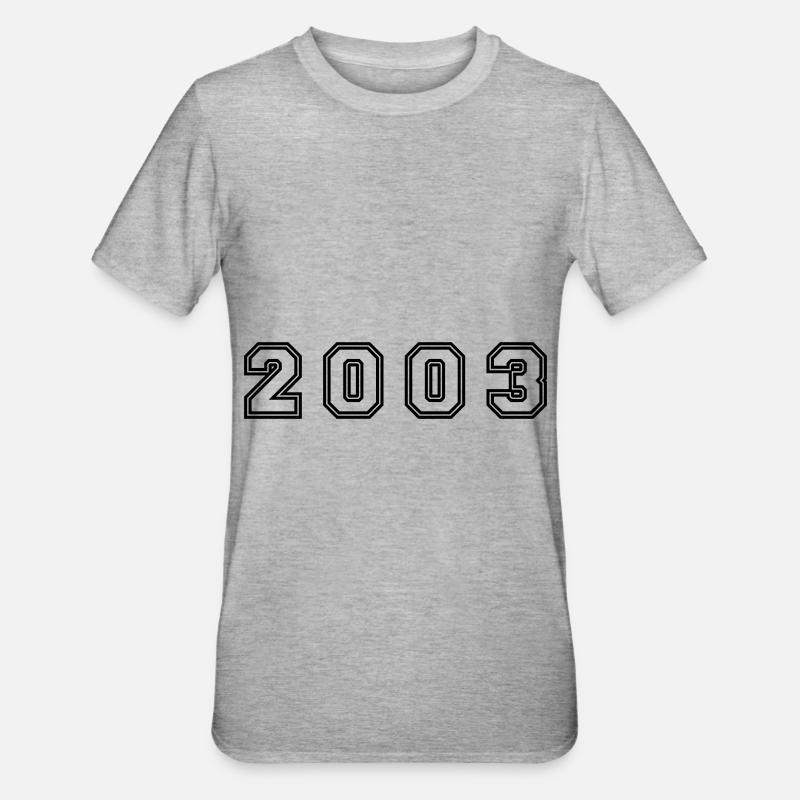 Numéro de l’année 2003 - T-shirt polycoton Unisexe - gris chiné