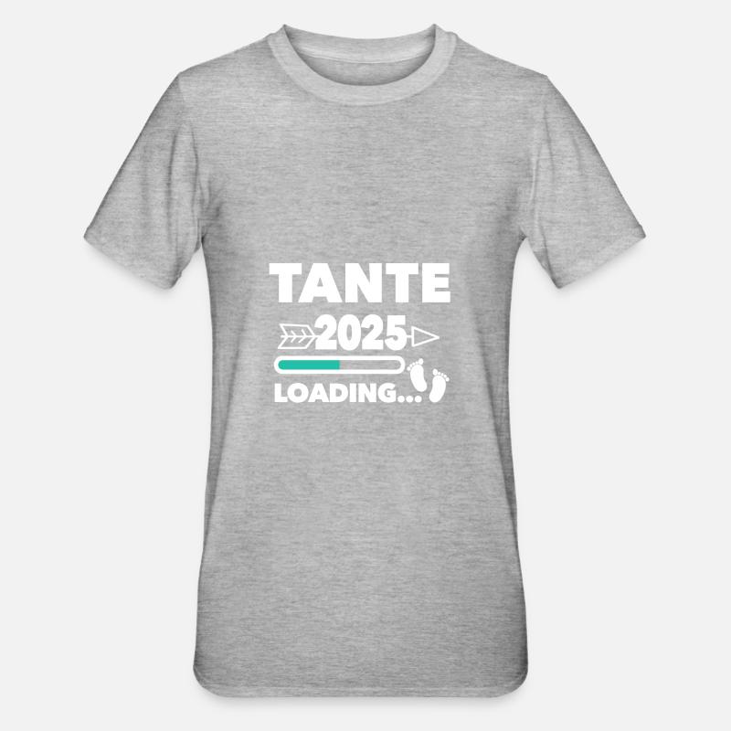 Tante 2025 Loading .... - Unisex Polycotton T-Shirt - Grau meliert