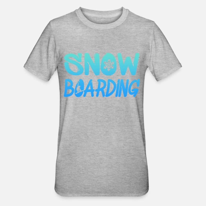 snowboarding - Unisex Polycotton T-Shirt - Grau meliert