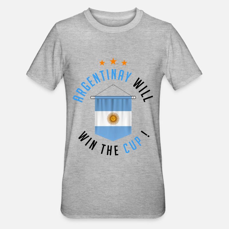 Argentina Will Win The Cup ! - T-shirt polycoton Unisexe - gris chiné