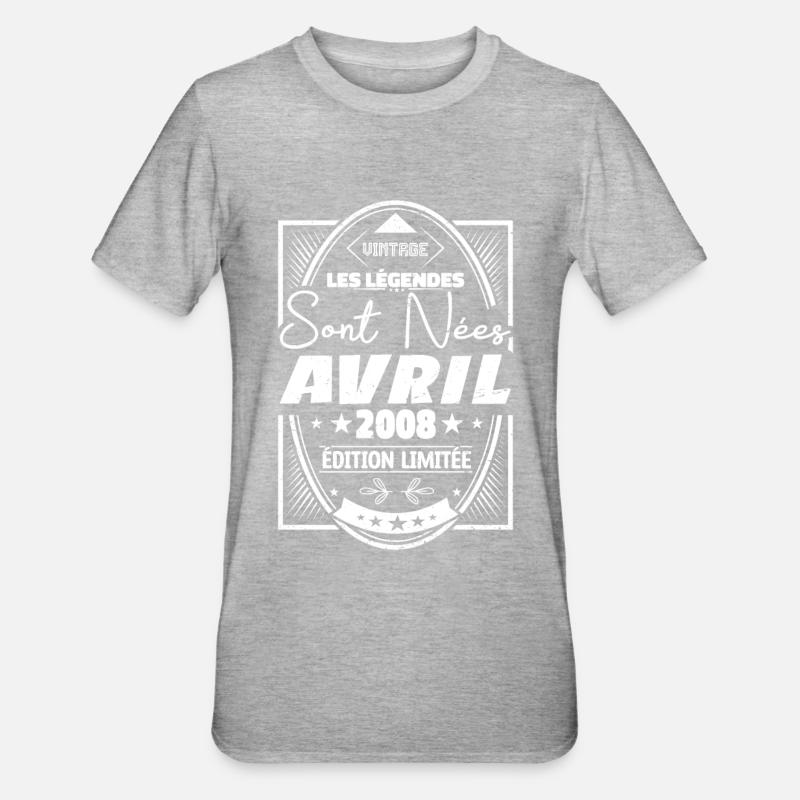 Avril 2008 - T-shirt polycoton Unisexe - gris chiné