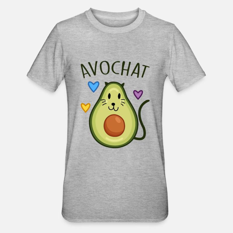 Avochat - T-shirt polycoton Unisexe - gris chiné