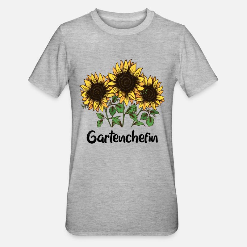 Garten Gartenchefin - Unisex Polycotton T-Shirt - Grau meliert