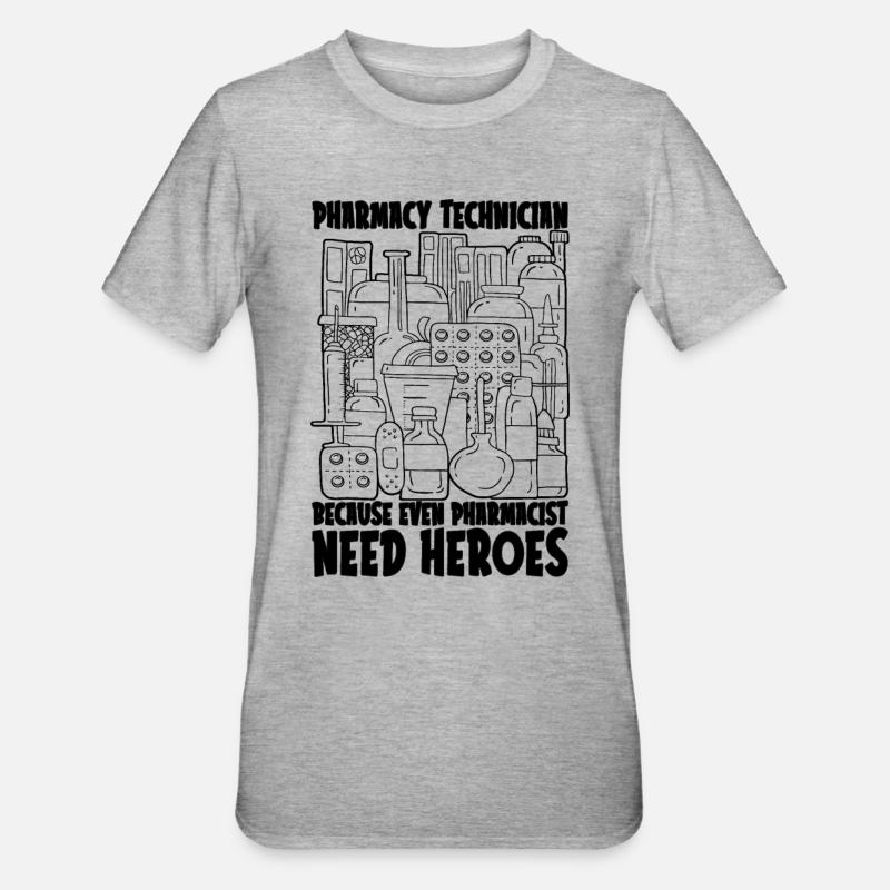 Apothekentechniker Techniker Apotheke Geschenkidee - Unisex Polycotton T-Shirt - Grau meliert