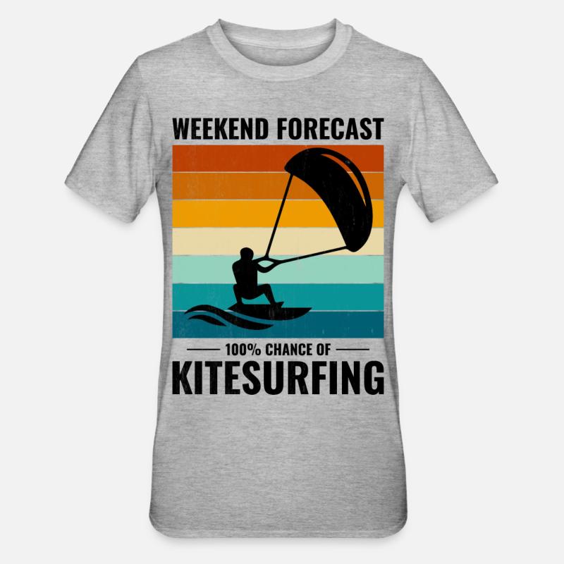 Kitesurf Kiteboard Kiteboarder Kitesurf - T-shirt polycoton Unisexe - gris chiné