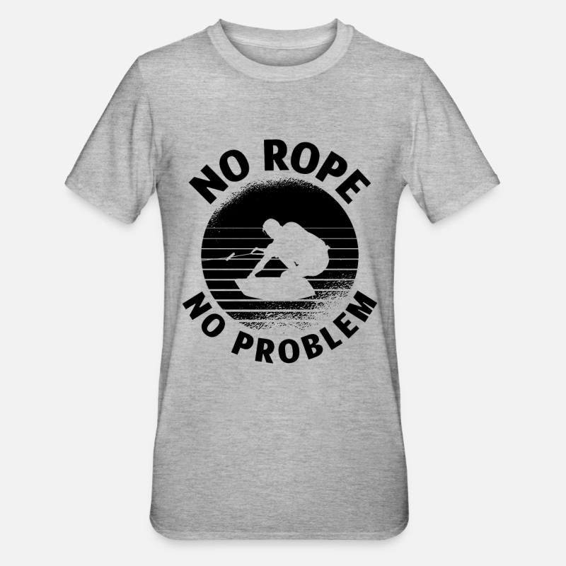 Wakeboard Wakeboarding Wakeboarder Geschenkidee - Unisex Polycotton T-Shirt - Grau meliert
