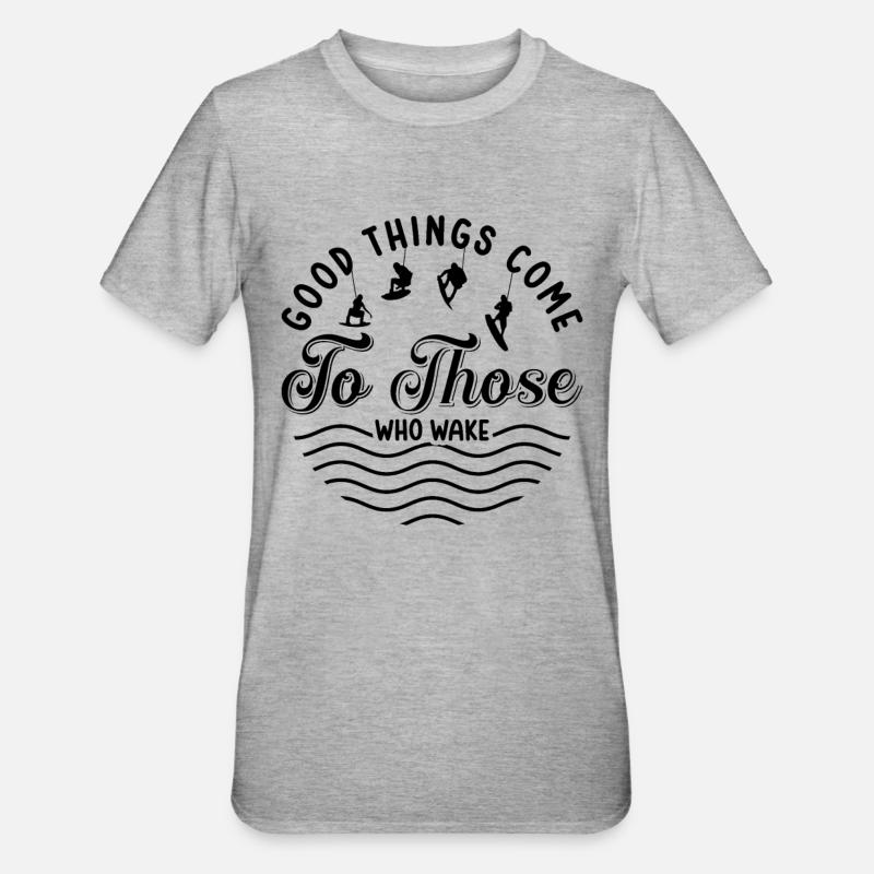 Wakeboarder Wakeboard Wakeboarden Geschenkidee - Unisex Polycotton T-Shirt - Grau meliert