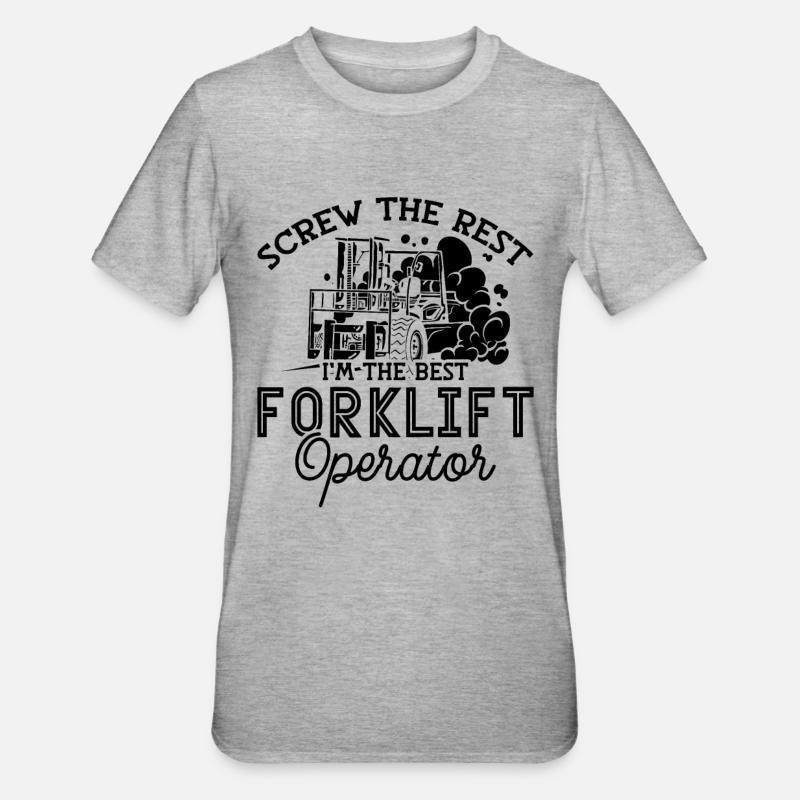 Staplerfahrer Stapler Gabelstapler Geschenkidee - Unisex Polycotton T-Shirt - Grau meliert