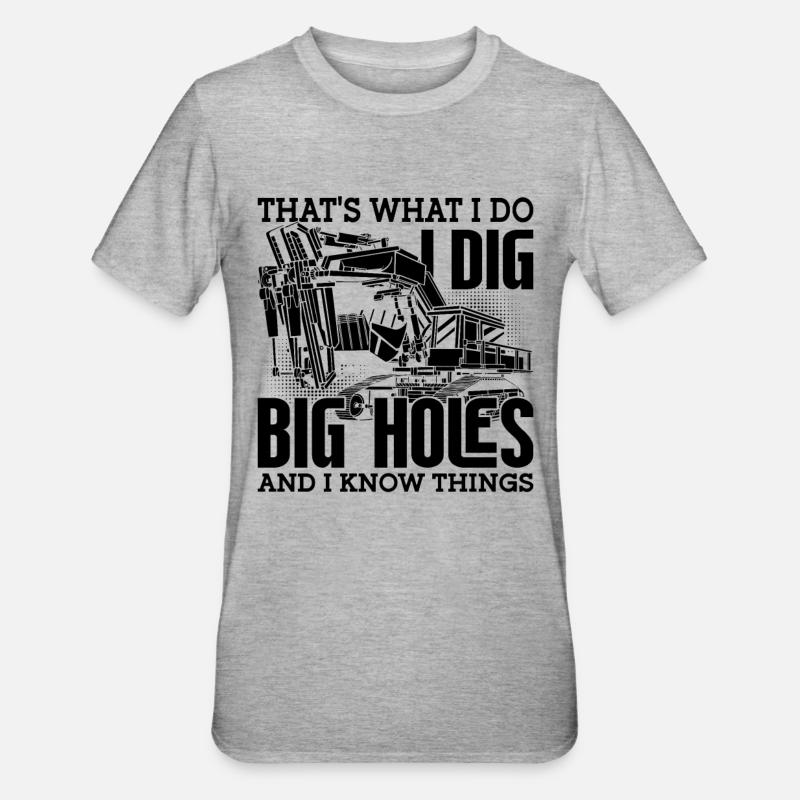 Bagger Bauarbeiter Baggerfahrer Geschenkidee - Unisex Polycotton T-Shirt - Grau meliert