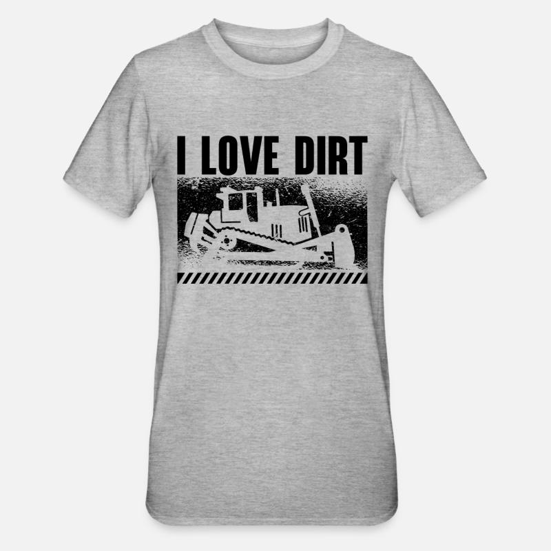 Bagger Bauarbeiter Raupe Bulldozer Geschenkidee - Unisex Polycotton T-Shirt - Grau meliert