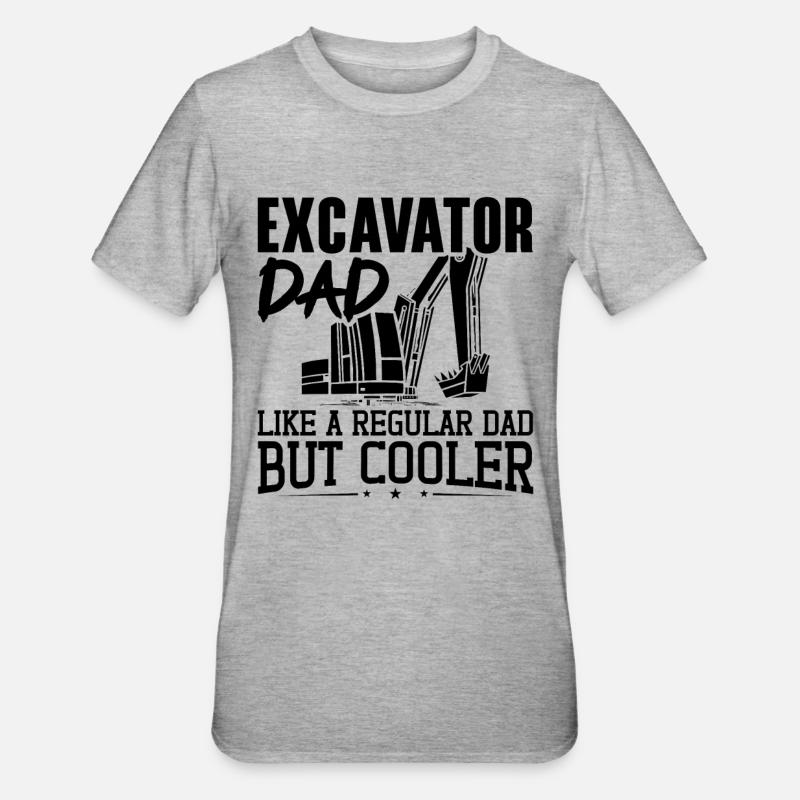 Baggern Bauarbeiter Baggerfahrer Geschenkidee - Unisex Polycotton T-Shirt - Grau meliert