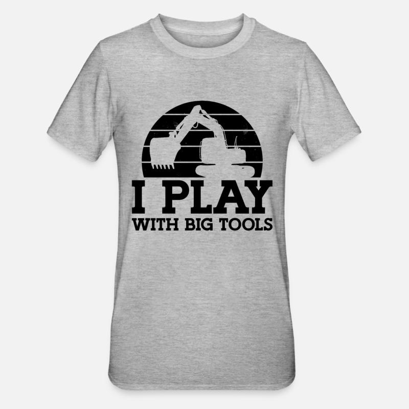 Bauarbeiter Baggern Baggerfahrer Geschenkidee - Unisex Polycotton T-Shirt - Grau meliert