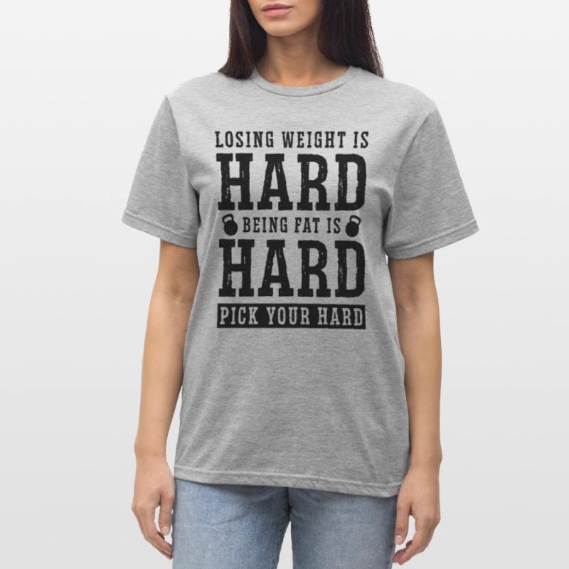 Perdre du poids est difficile zéro glucides faible amant de glucides T-shirt polycoton Unisexe