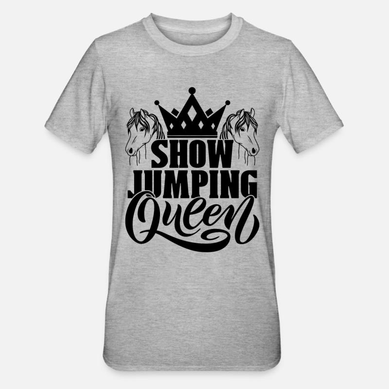 La reine du saut d'obstacles adore le saut d'obstacles - T-shirt polycoton Unisexe - gris chiné