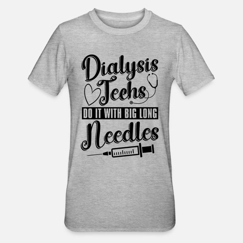 Nephrologie Dialyse Dialysetechniker Geschenkidee - Unisex Polycotton T-Shirt - Grau meliert