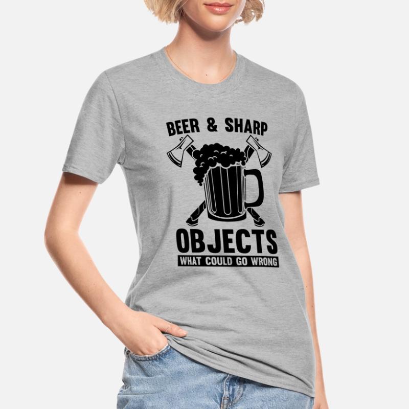 Beer & Sharp Objects Hatchet Throwing Axe Thrower Unisex Polycotton T-Shirt