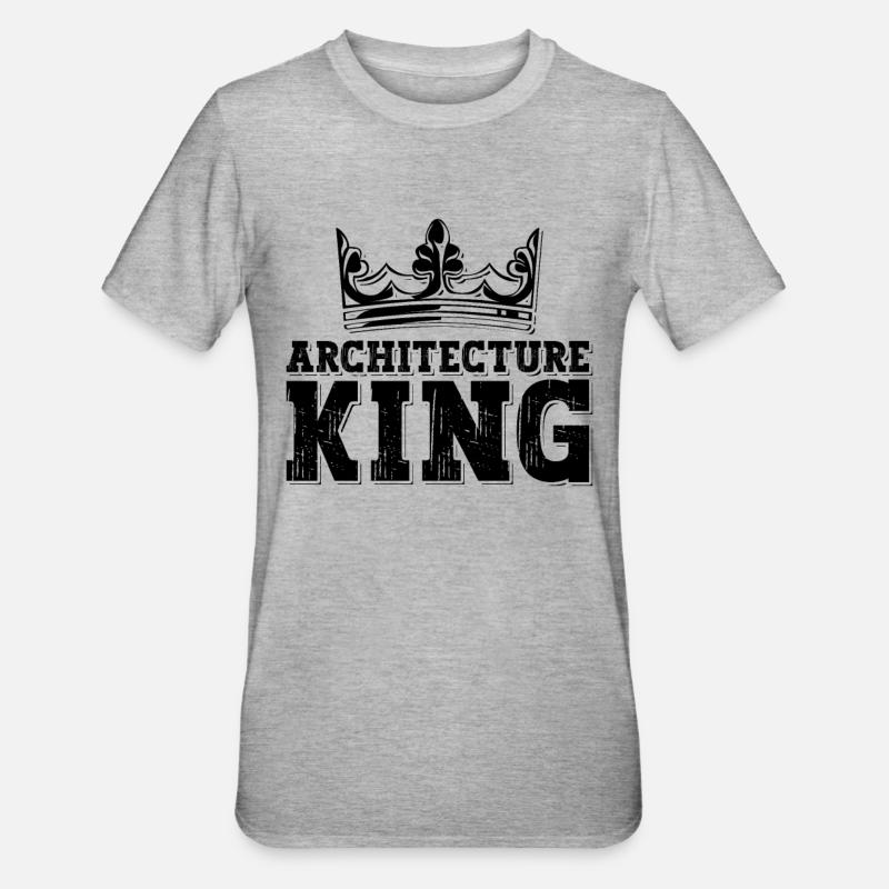 Architecture King Construct Building Architects - Unisex Polycotton T-Shirt - Grau meliert