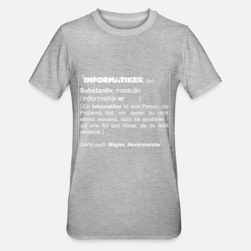 Informatiker - Unisex Polycotton T-Shirt - Grau meliert